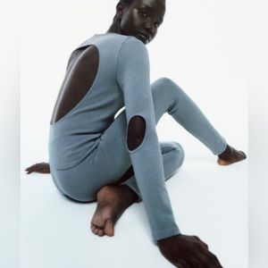 NWT zara matching set seamless legging and cut out top xs/sm